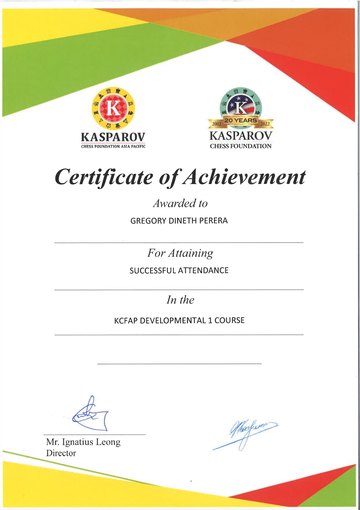 Chess Certificate